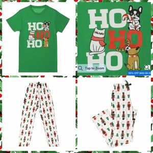 Five Below Christmas HO HO HO Tee & Nutcracker Pants Pajama Set - Size Large